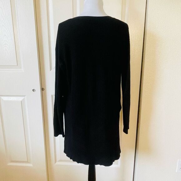 Verve Ami Long Black Open Front Cardigan size Small - Picture 2 of 11